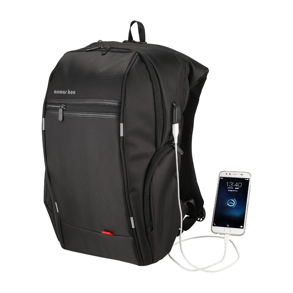 

15" USB Charging Laptop Backpack Waterproof Computer Backpacks Anti-Theft Bags Men Women Reflective Stripe Mochila Anti Roubo