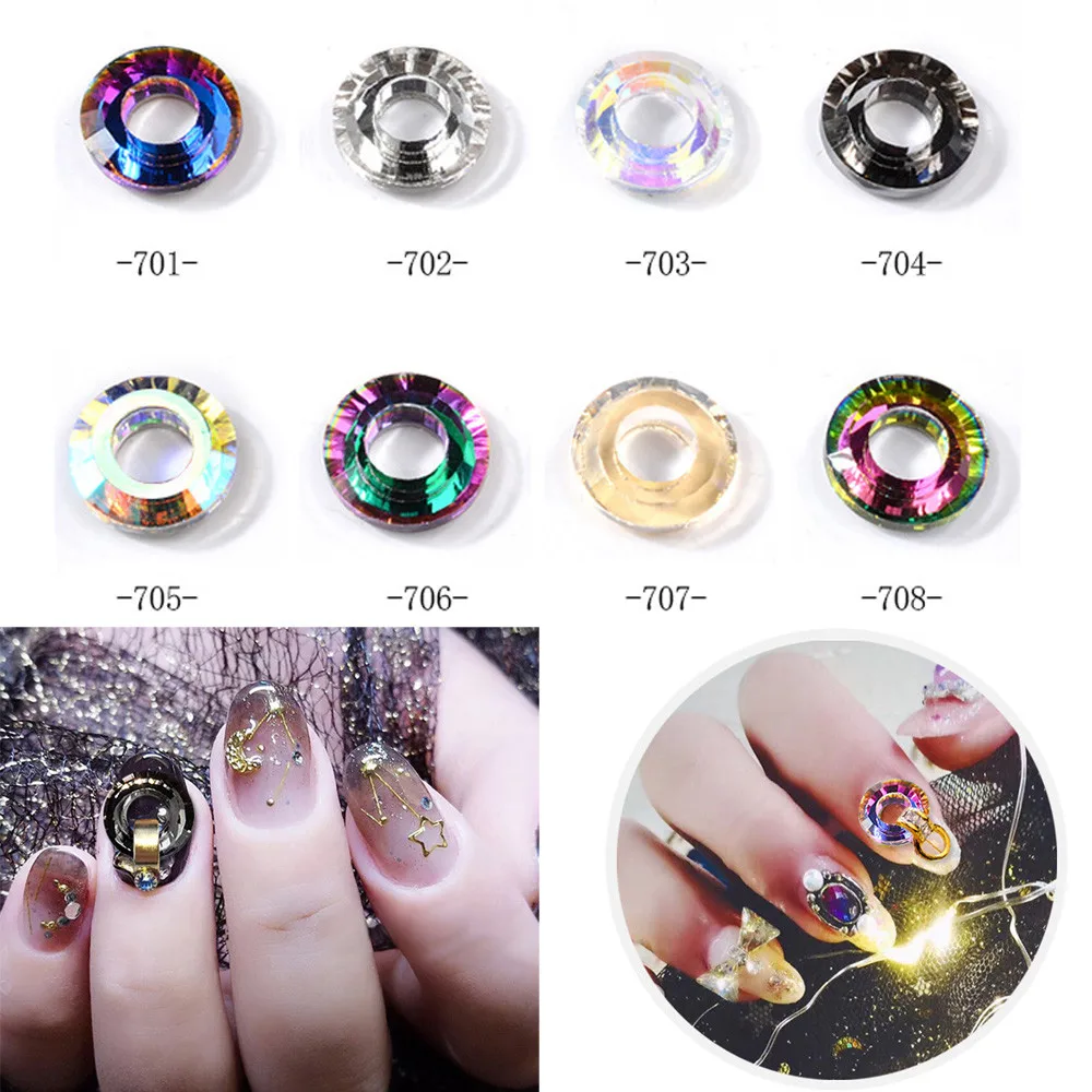 

Nail stick drill Acrylic 10mm Ring Glitter Crystals Flat Back Rhinestones Diamond Gems Nail Art Crafts creative diy Decoration