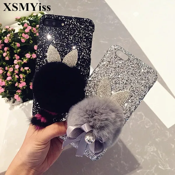 For-iPhone-6-6S-7-8-Plus-X-Luxury-Glitter-Fashion-Bling-Ear-Cute-Tail-Bow (1) - 