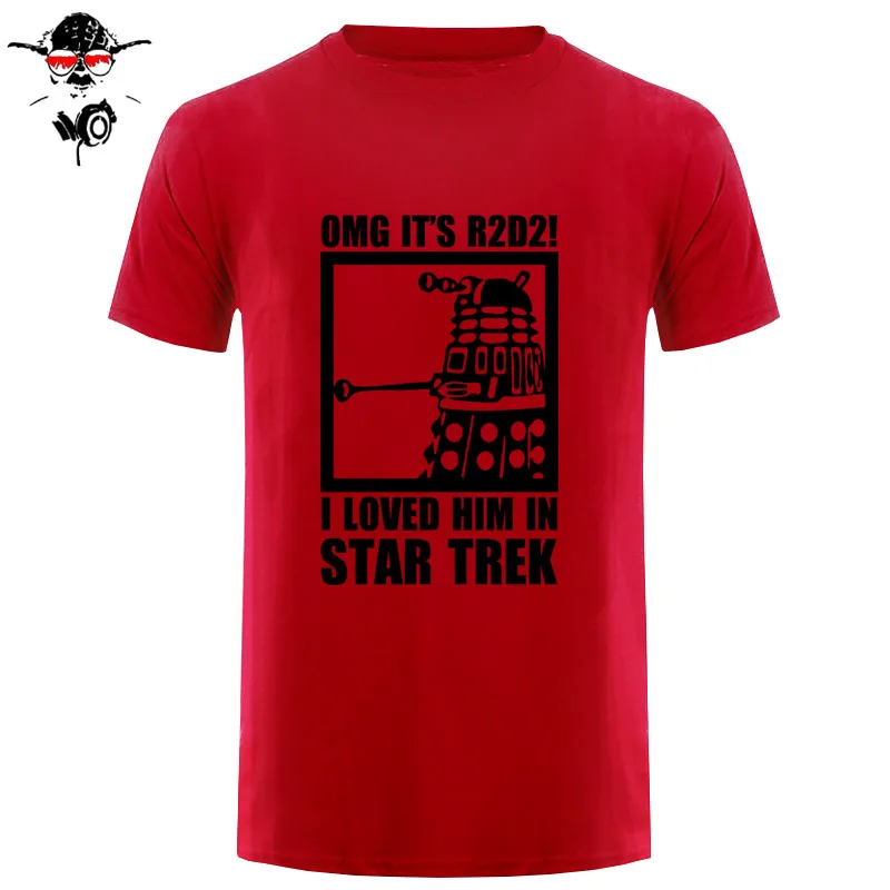 Новая летняя забавная футболка OMG It's R2D2 далек Звездные войны Dr Who Trek хлопковая футболка для мужчин