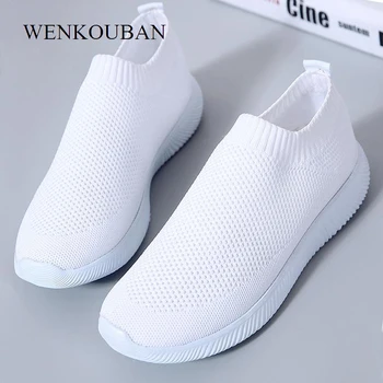 

2020 Women Sneakers Fashion Socks Shoes Casual White Sneakers Summer knitted Vulcanized Shoes Women Trainers Tenis Feminino