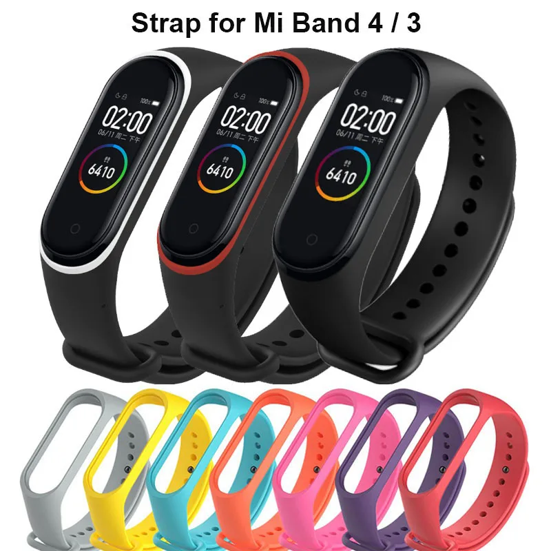 For Xiaomi Mi Band 4 Strap Silicone Wrist Strap For Xiaomi Miband 4 Accessories Smart Wristband Bracelet Replacement Dual Straps