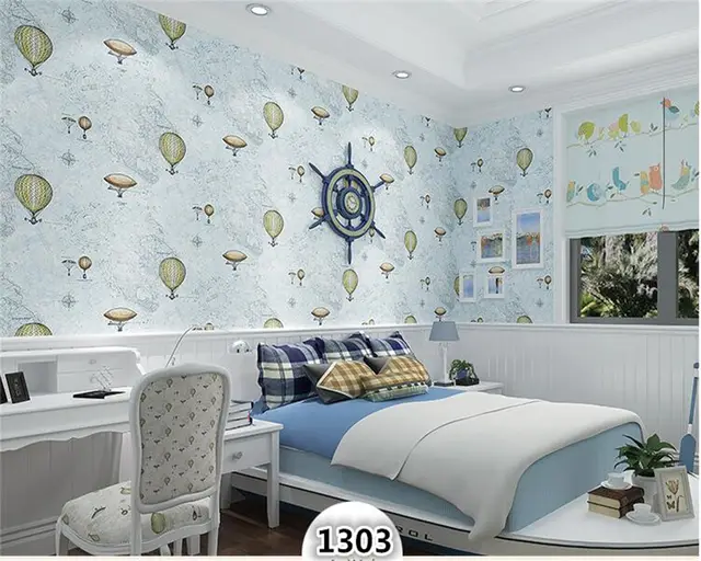 Beibehang Fashion High School Decorative Paintings Kids Room Boy 3d Wallpaper Sailing Map Hot Air Balloon Bedroom Wall Paper