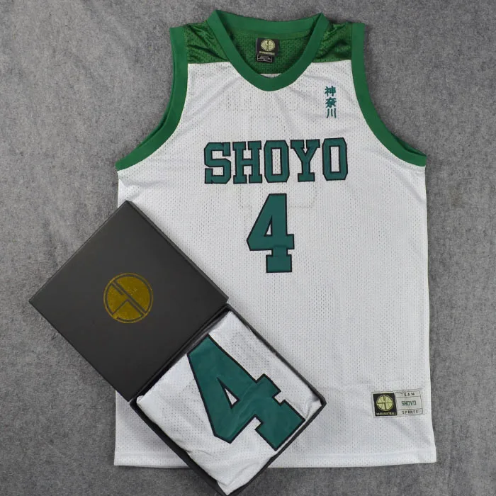 التطريز نمط Slam دونك SHOYO 4 Fujima كرة السلة فريق المدرسة موحدة جيرسي الرجال ملابس رياضية الملابس سترة تأثيري ازياء