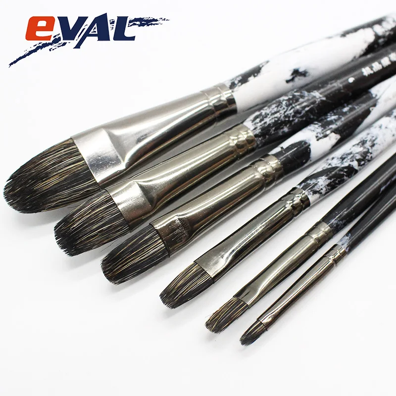 Beste Eval Super Kwaliteit Fret Dassenhaar Kunstenaar Levert Olie Acryl Schilderen Borstel Set Aquarel Borstel Pen Hout Art Tekening Set