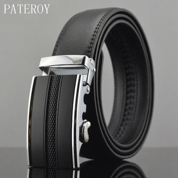 

PATEROY Designer Belts Men High Quality [New Order] new fast automatic buckle belt leather belt men belts Cinturones Hombre
