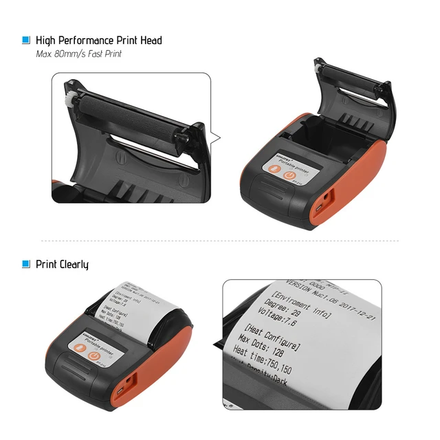 Wireless Mini 58mm Printer Portable Thermal Receipt Printer  Bluetooth-compatible Phone Android Ios Pc Pocket Bill Impresoras - Printers  - AliExpress