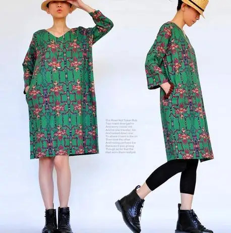 

2022 Original design dress loose full dress linen women's Clothing 16351-7