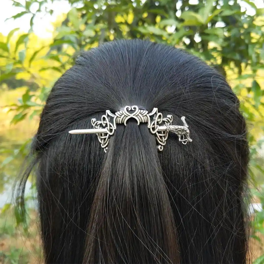 Dragon Hairpin Nordic Viking Hair Sticks Celtics Knotwork Women