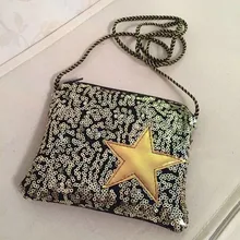 Кошельки с пентаграммой, блестящая сумка, сумка-мессенджер для детей и женщин, кошелек на молнии, маленькая квадратная посылка, сумка на плечо с пятью звездами и бусинами