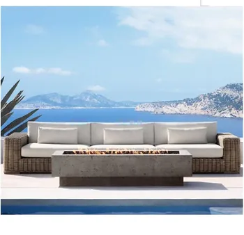 

New arrival outdoor cheap patio rattan three seat sofa furniture sets