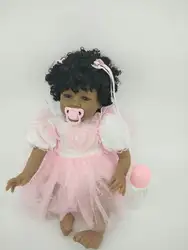 Мода 22 дюймов Реалистичная кукла Reborn Girl Мягкая силиконовая 55 см Ткань тело Реалистичная детская игрушка Этническая кукла для детей подарки