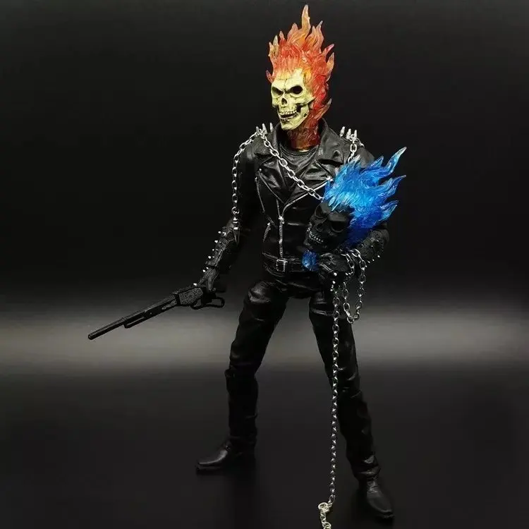 23 см Marvel Ghost Rider Johnny Blaze фигурка ПВХ игрушки коллекция кукла аниме мультфильм модель для друга подарок - Цвет: without retail box
