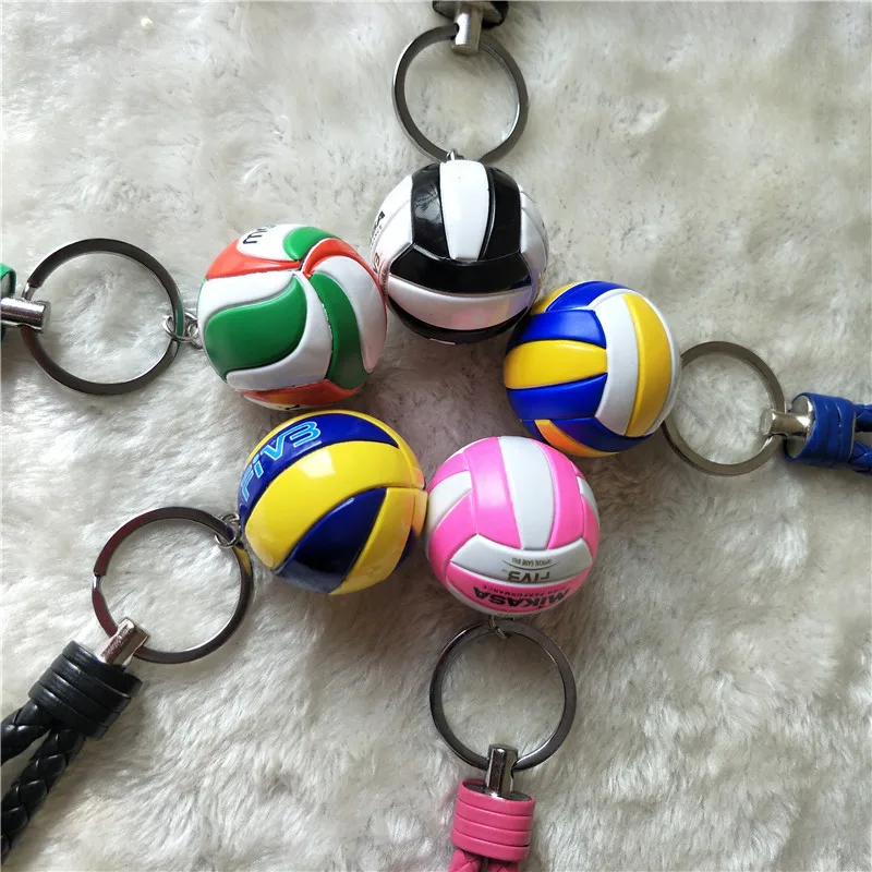 Кожа веревки сплетенные волейбольный брелок мяч Key Holder волейбол подарки ключ