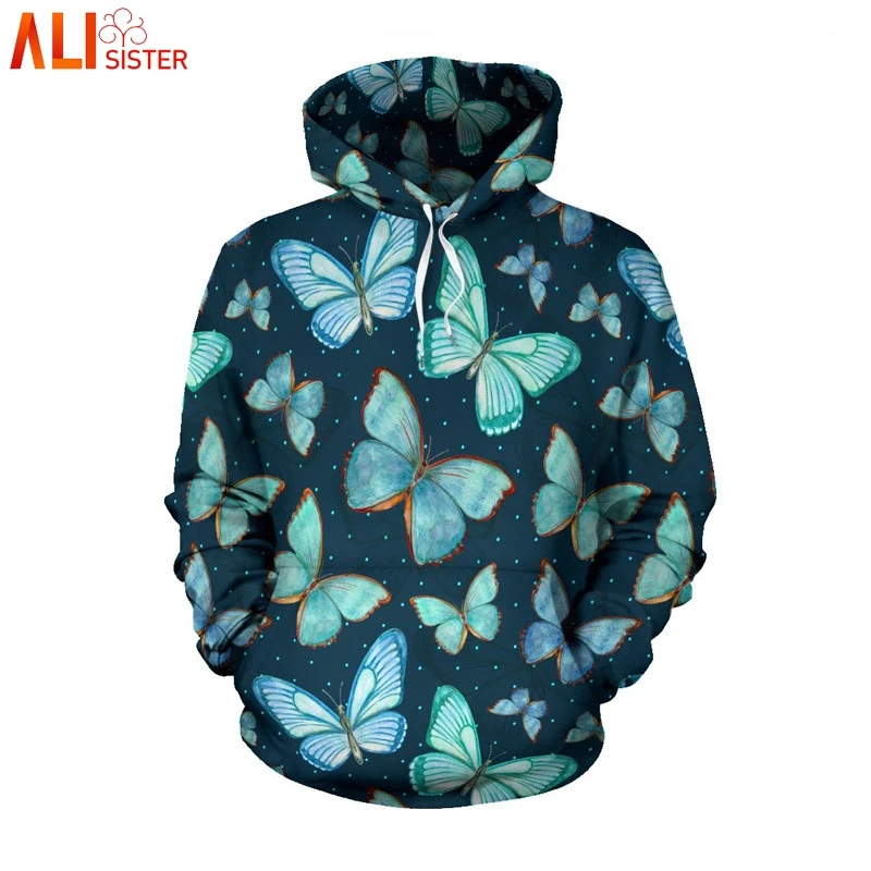 

Alisister Butterfly Hoodies Men Women Sweatshirt 3d Print Long Sleeve Pullover Autumn Winter Plus Size Hoody Tracksuit Dropship