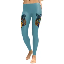 JIGERJOGER синий Pinterest Топ узор мозаика собака диаграмма печать обтягивающие спортивные студии женские плюс размер эластичные леггинсы