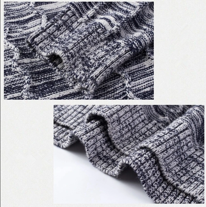 Men's Knitted Sweaters Casual Crew Neck Long Sleeve Loose Winter Warm Pullover Sweater Tops (6)