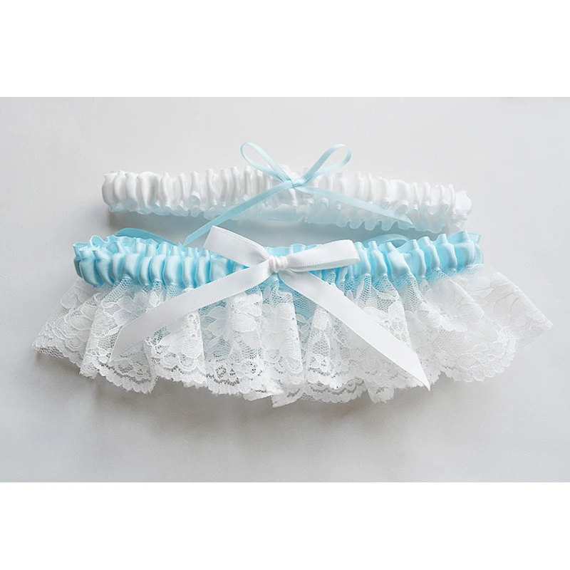 

2Pcs/set Tiffany Bride Garter Lace Bow Women's Sexy Garters Bride Princess Leg Ring Belt Suspender Wedding Accessories Supplies