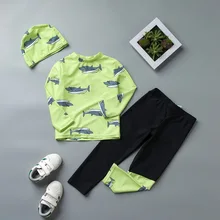 Детские купальные костюмы, детский купальный костюм с шапкой для мальчиков, с длинными рукавами, с УФ-защитой, рубашка+ брюки, костюмы для серфинга и дайвинга