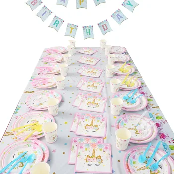 

Unicorn Birthday Party Supplies Paper Plates Birthday Party Decorations Kids Unicorn theme party supplies PSC27