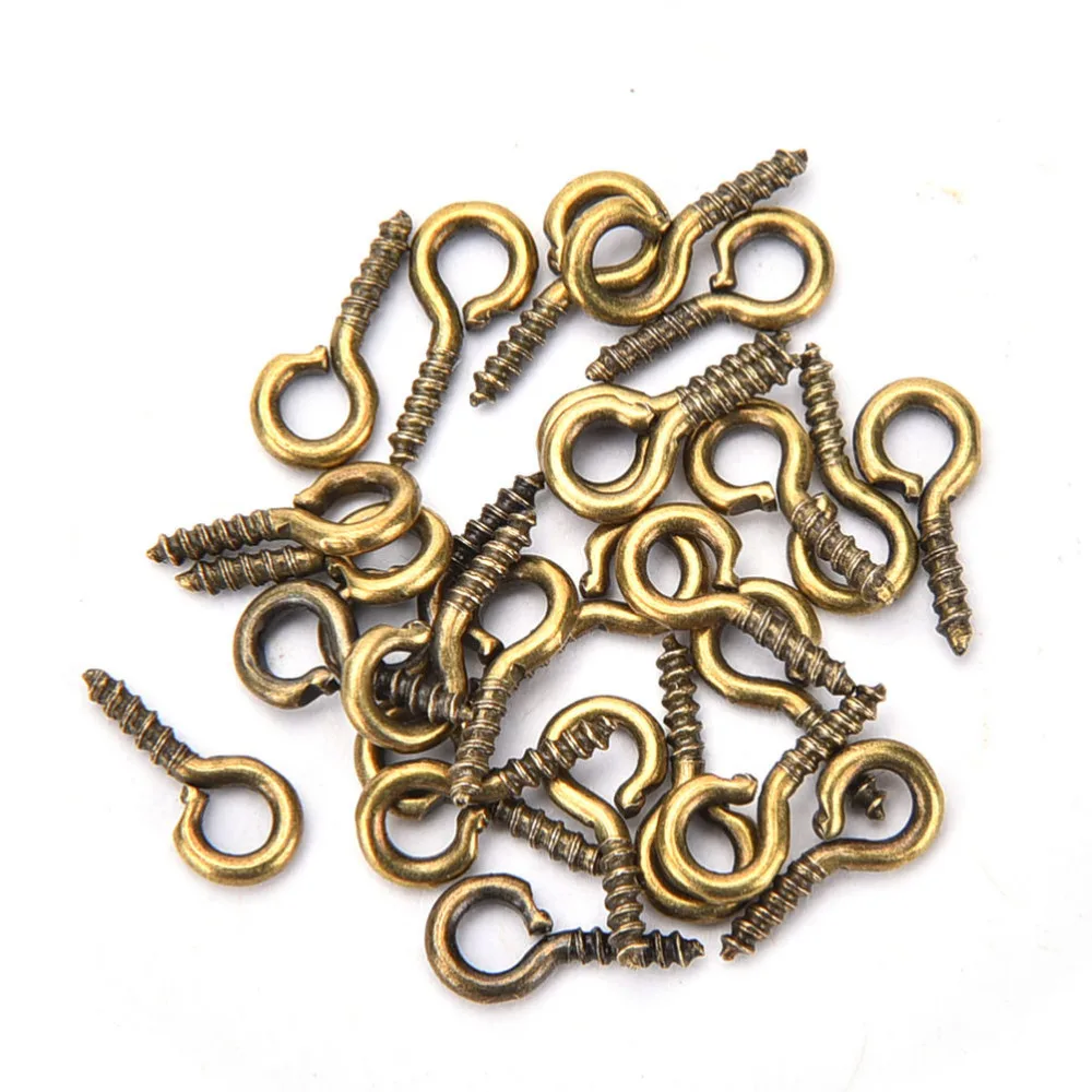 

100pcs 8 /10mm Small Sheep Eyes Nail Screw Gold/Silver Color For Beaded pendant Jewelry Findings Jewelry Accessories