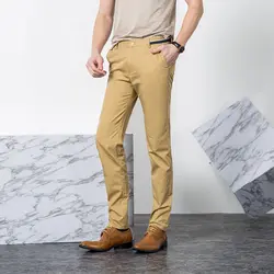 Новинка 2019 года, повседневные мужские штаны, высококачественные деловые брюки, мягкие дышащие мужские повседневные штаны для стройных