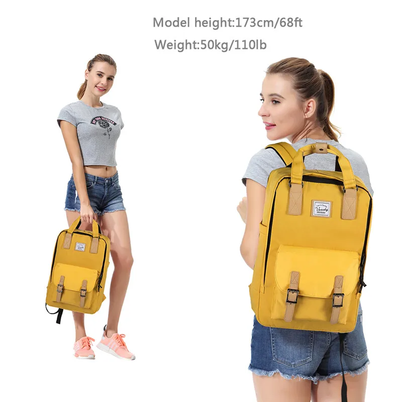 VASCHY, женский рюкзак, Повседневный, 15 дюймов, рюкзак для ноутбука, для женщин, водостойкий, дизайнерский, высокое качество, рюкзак, школьный ранец