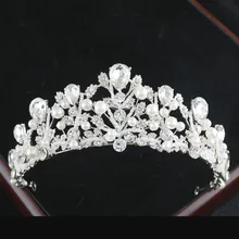 

Stunning Silver Crowns and Tiaras Wedding Jewelry Hair Flowers 2018 Rhinestone Crystal Bridal Headpieces Headbands Pageant Prom