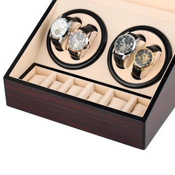 

UK/US/AU/EU PLUG High Class Watch Winder for Automatic Mechanical Watch Brown Holder Display Jewelry Storage Case Gift
