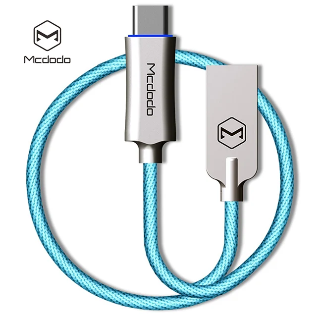 Mcdodo USB кабель type C QC3.0 для быстрой зарядки светодиодный шнур для передачи данных зарядное устройство USB C для samsung S9 Xiaomi huawei P20 Pro oneplus 6T - Цвет: Blue