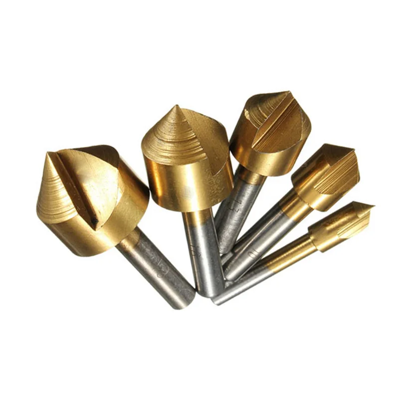 5pcs/lot Metric Woodworking Countersink Drill Bit 90 Degree Single
