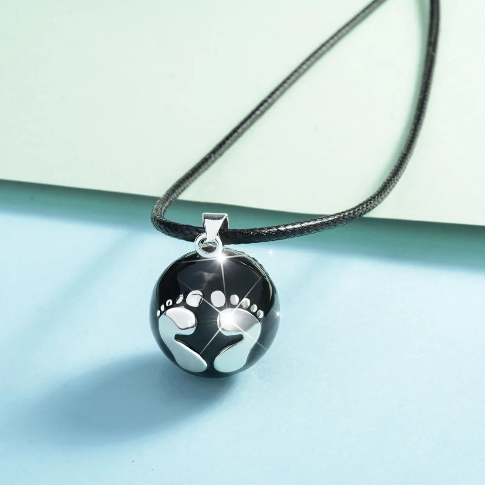 Юдора Беременность бола гармония кулон серебро и черные ноги гармония мяч ожерелье для беременных женщин беременность подарок для мамы B224