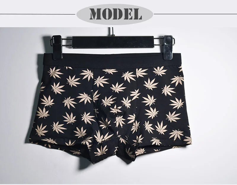 Breathable Men Boxers 365 Cotton Boxer Shorts Brand Underwear Man Cuecas Underpants Boxer Maple Leaves Panties Men Trunks BTS027