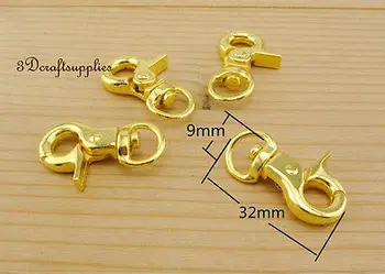 

Lobster Clasps Clips Claw purse hooks Swivel snap hook gold 9 mm 12pcs AC124