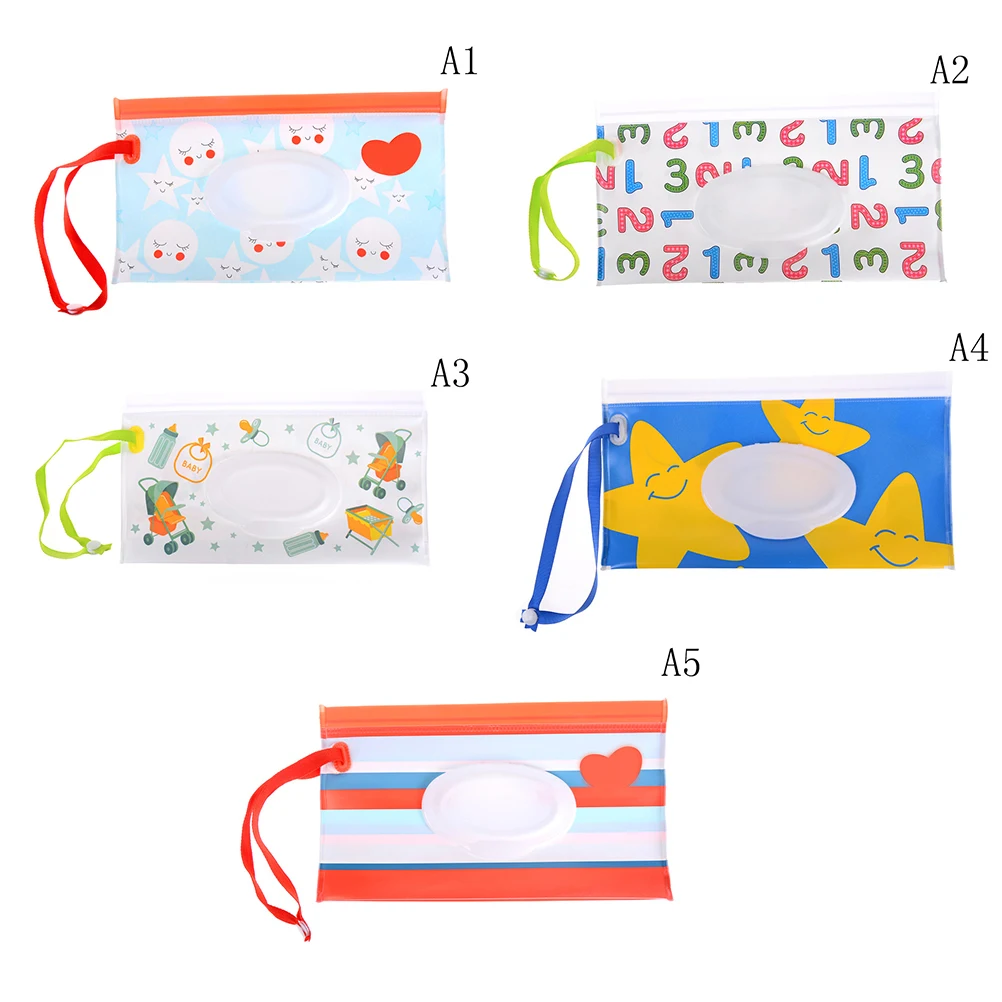 

HENGHOME Clutch and Clean Wipes Carrying Case Wet Wipes storage Bag Cosmetic Pouch Easy-carry Snap-strap Wipes Container
