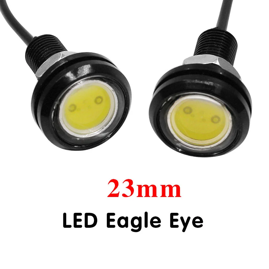 

2Pcs 3W 23MM Led Eagle Eye Light Car Daytime Running Lights DRL Auto Backup Light Motor Reverse Lights Black Shell