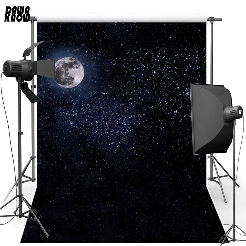 DAWNKNOW Night Sky Vinyl Photography Background Moon New Fabric
