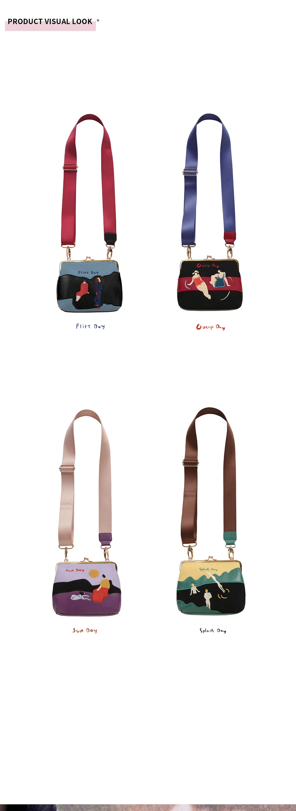 bordado retro mini mensageiro sacos para as