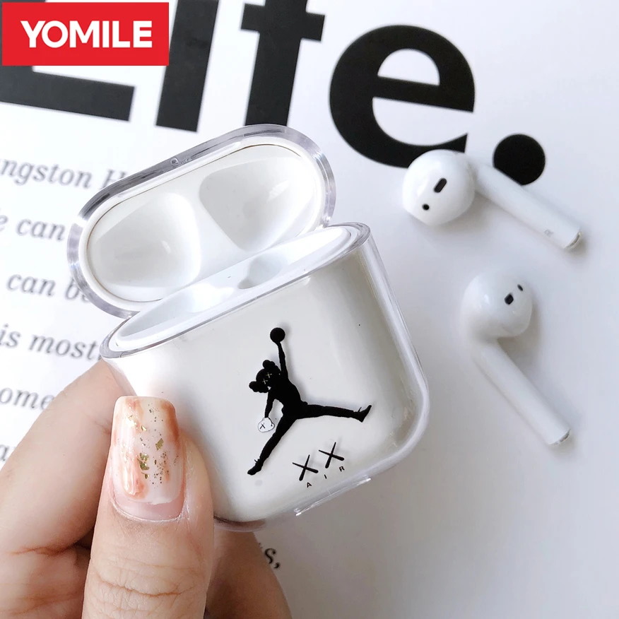 

Kaws XX Jordan AJ Sports Brand Clear Hard PC Case For Apple Airpods 1 2 Coque Wireless Bluetooth Earphone Luxury Air Pods Covers