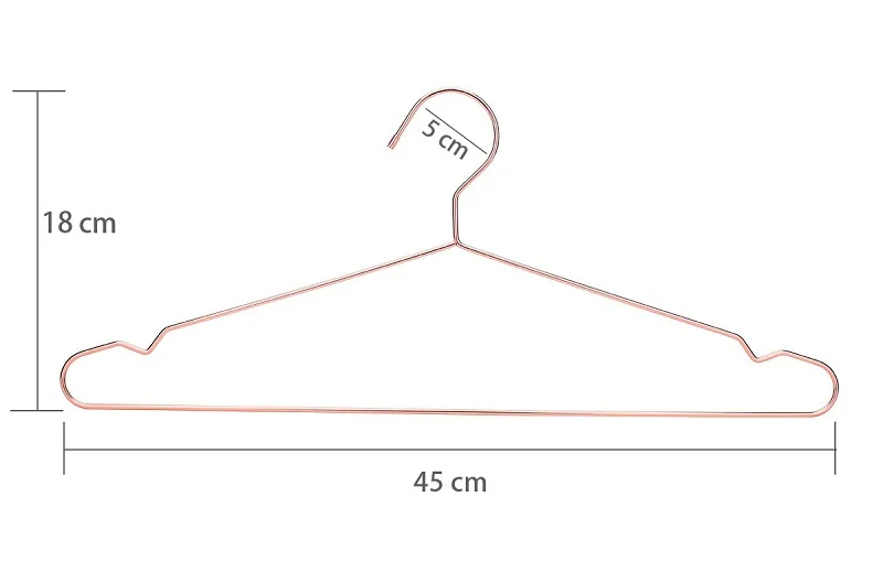 Jetdio медная металлическая вешалка для рубашек с пазами, сверхпрочная вешалка, металлическая вешалка, проволочная вешалка(20 шт./партия