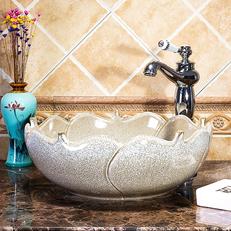 Round Jingdezhen ceramic sanitary ware art counter basin wash basin lavabo sink Bathroom sink sink hand painted