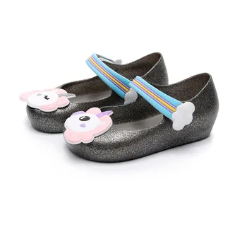 

2019 New Children's Jelly Shoes Girls Sandals Fashion Cartoon Unicorn Kids Sandals Baby Girls Shoes Summer Mini Sed Beach Shoes