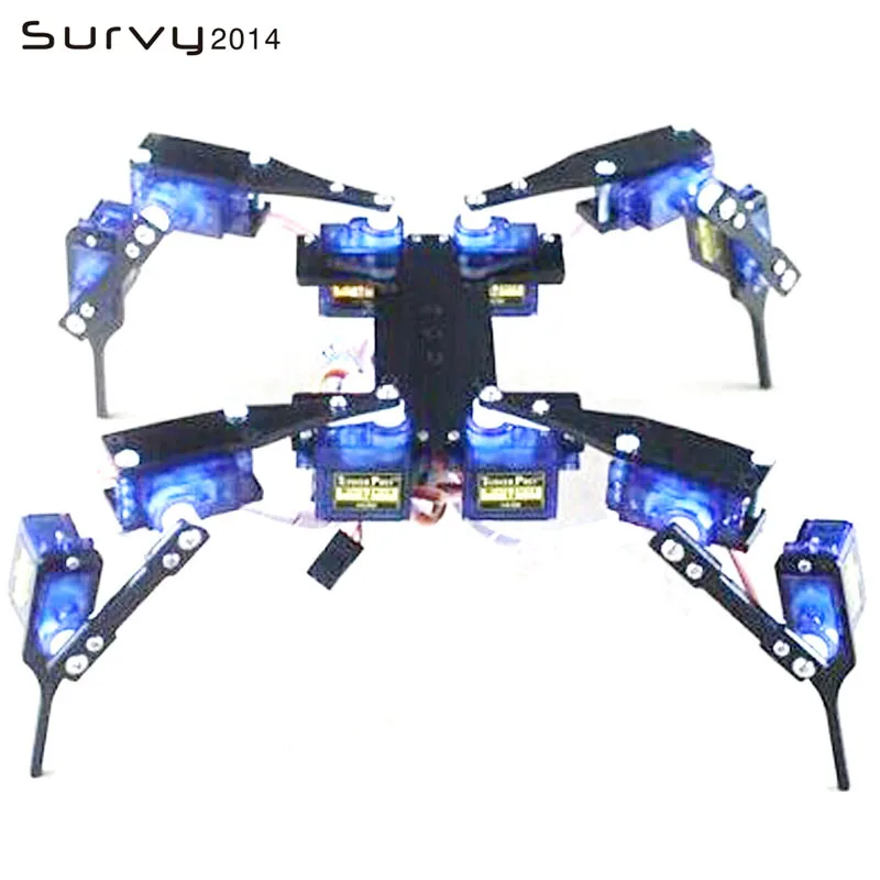 

1 Set Diy Spider Robot 12 DOF 4 Feet/Leg Hexapod 4 RC Mini Robotic Frame