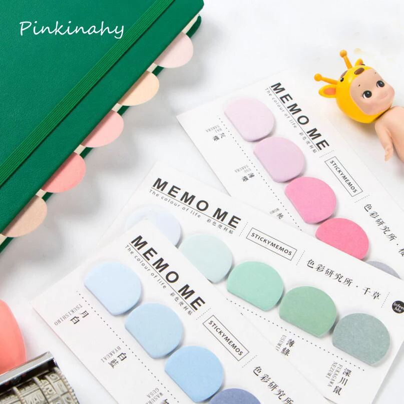 

Colorful Simple Gradient Color Self-Adhesive Round N Times Indexes Memo Pad Sticky Notes Bookmark School Office Supply
