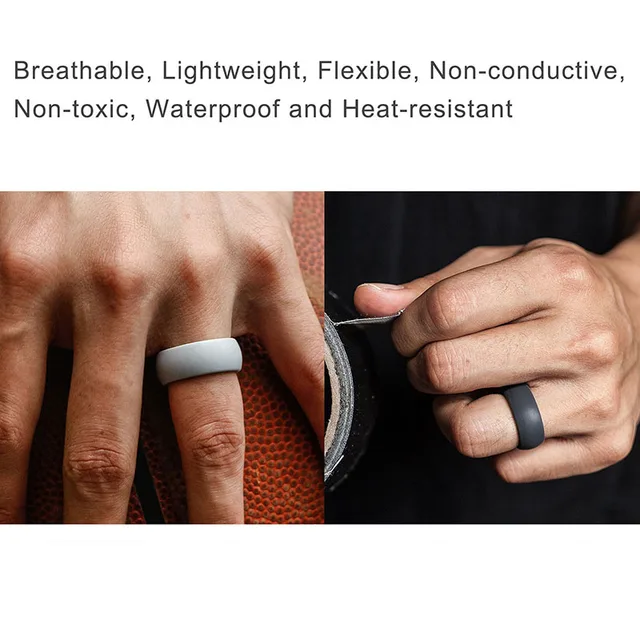 Hot 1Pc Silicone Movement Couple's Sport Ring Round Solid Environmental Cool Pop Hot 1Pc Silicone Movement Couple's Sport Ring Round Solid Environmental Cool Pop