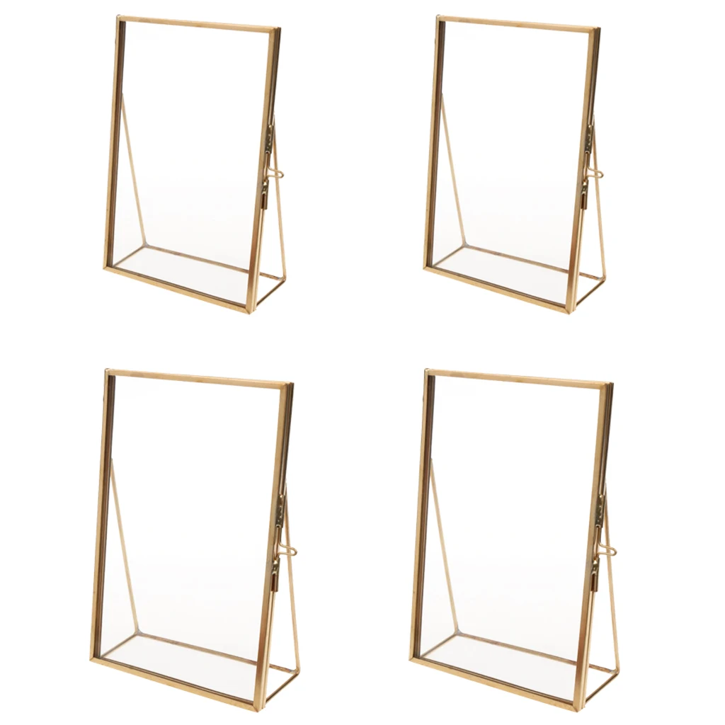 Set of 4, Modern Desk Glass Photo Frame for Displaying Artwork Certificate Picture Pressed Item Flower