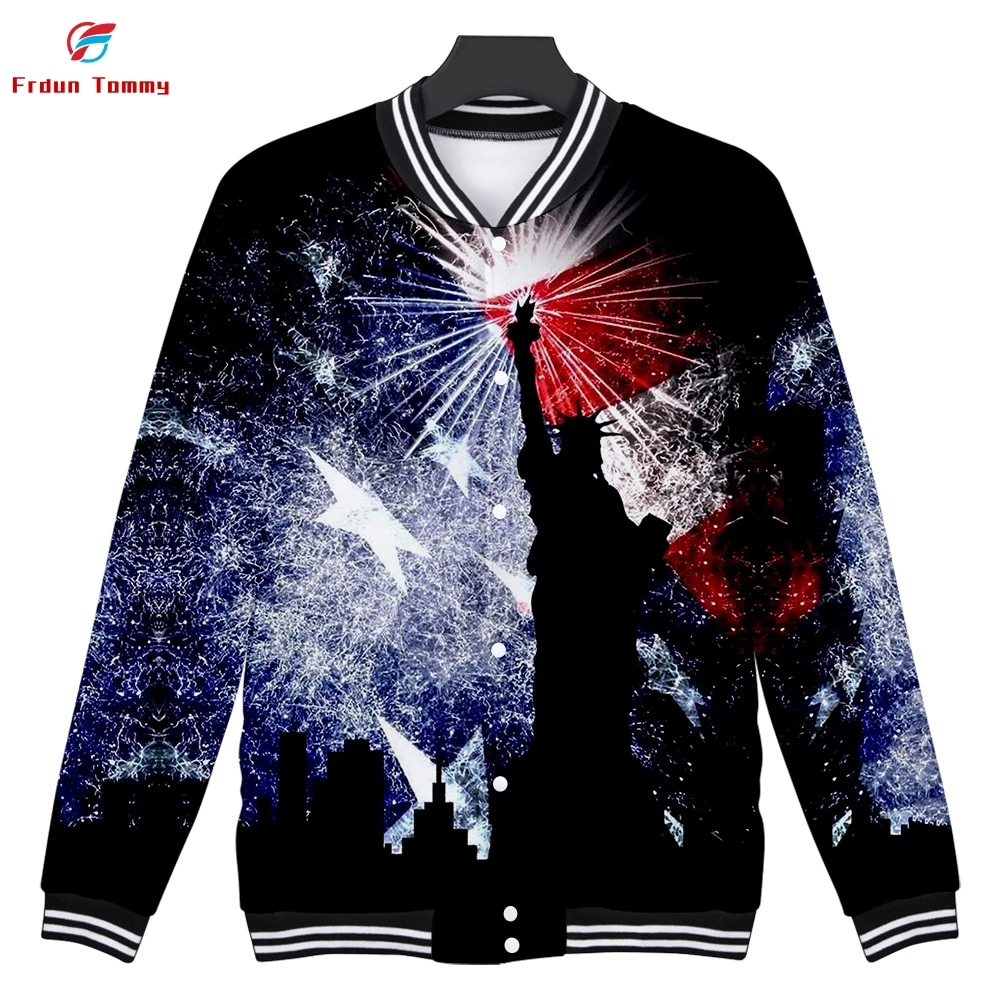 2019 New Independence Day 3D printing fashion Casual Baseball Jacket Women and men Warm comfortable Hot Sales kpops | Женская одежда