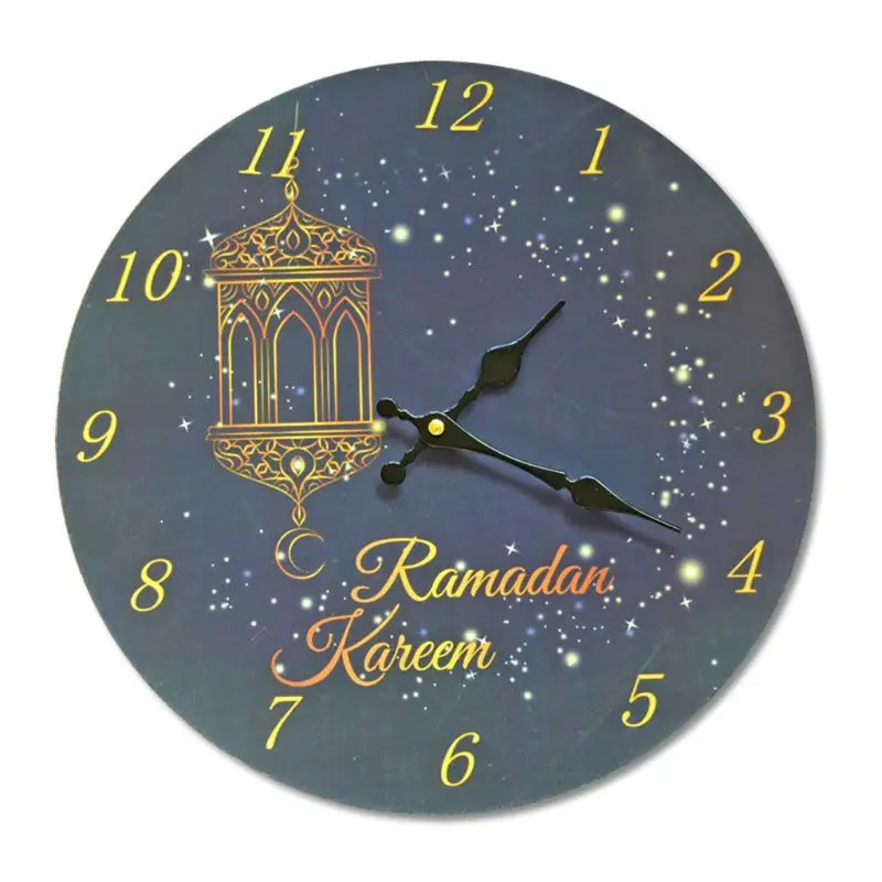 Новые электронные безрамные 3D настенные наклеивающиеся на стену часы Наклейка мусульманский Рамадан ИД Мубарак украшение дома - Цвет: NO.1