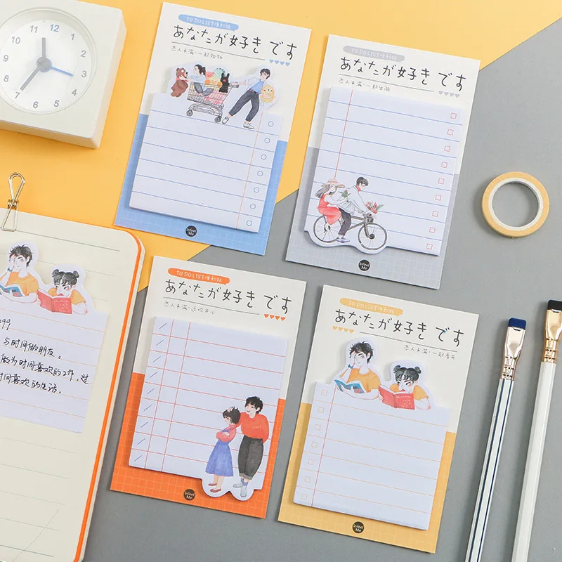 

1PCS New Lovers Series Memo Pad Paper Post Notes Sticky Notes Notepad Stationery Papeleria Office School Supplies