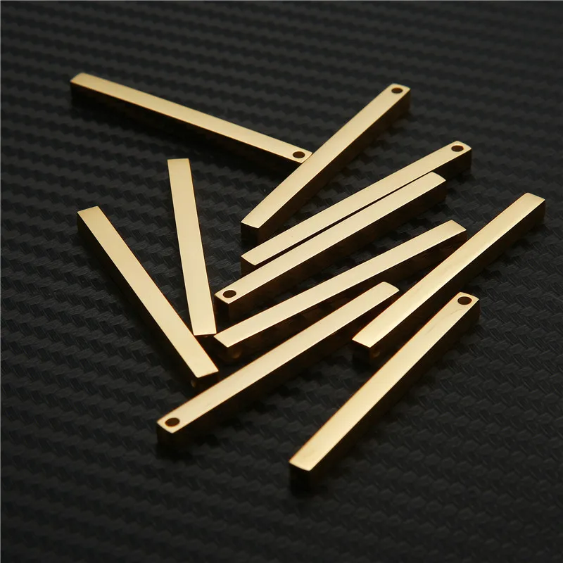 

5PCS/lot Stainless Steel Stamping Bar Blank Long Square Bar Pendant Charms Fit Necklace Bracelet Pendants DIY Jewelry Makings